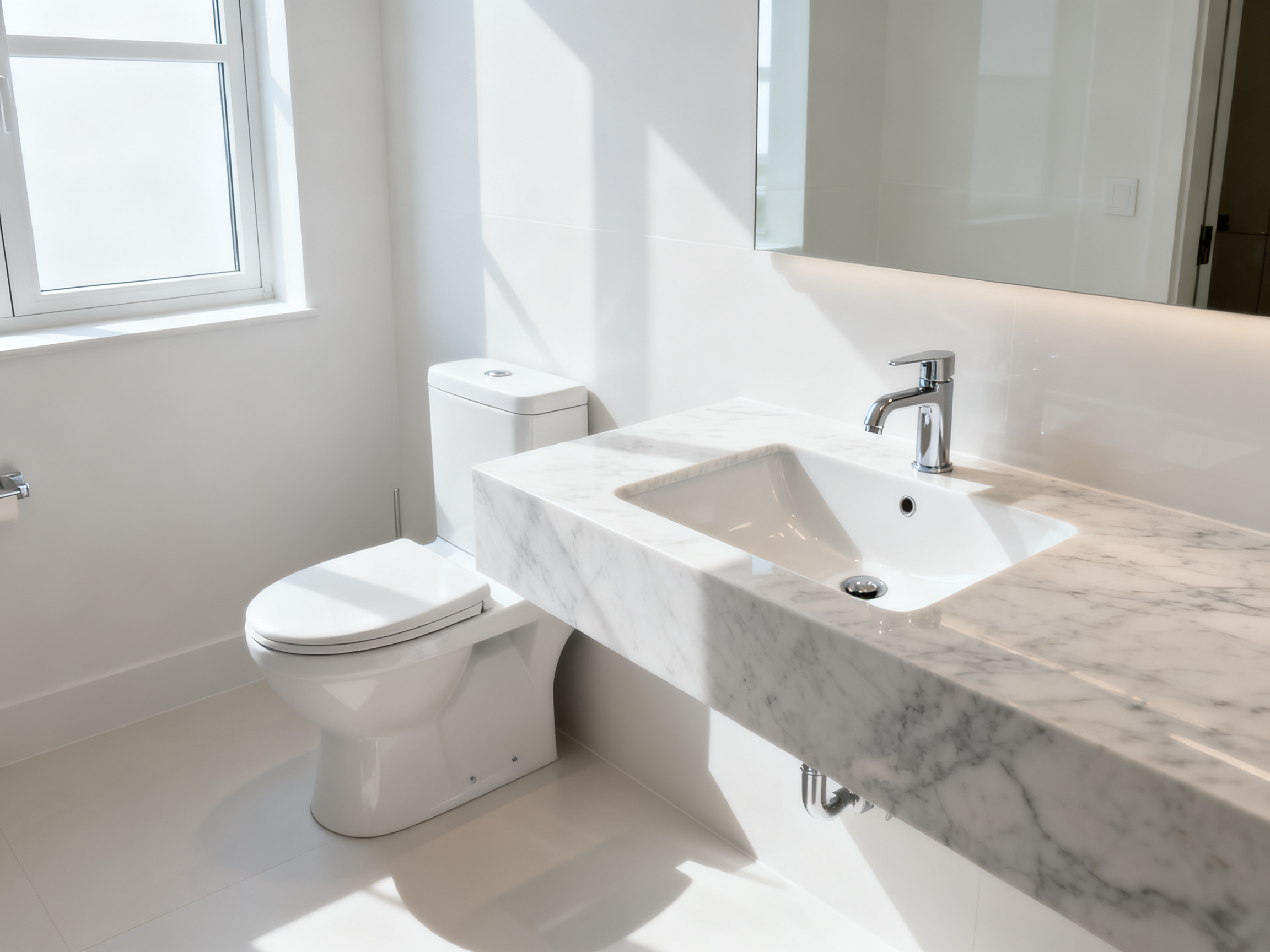 Clean bathroom with toilet - toilet unclogging service