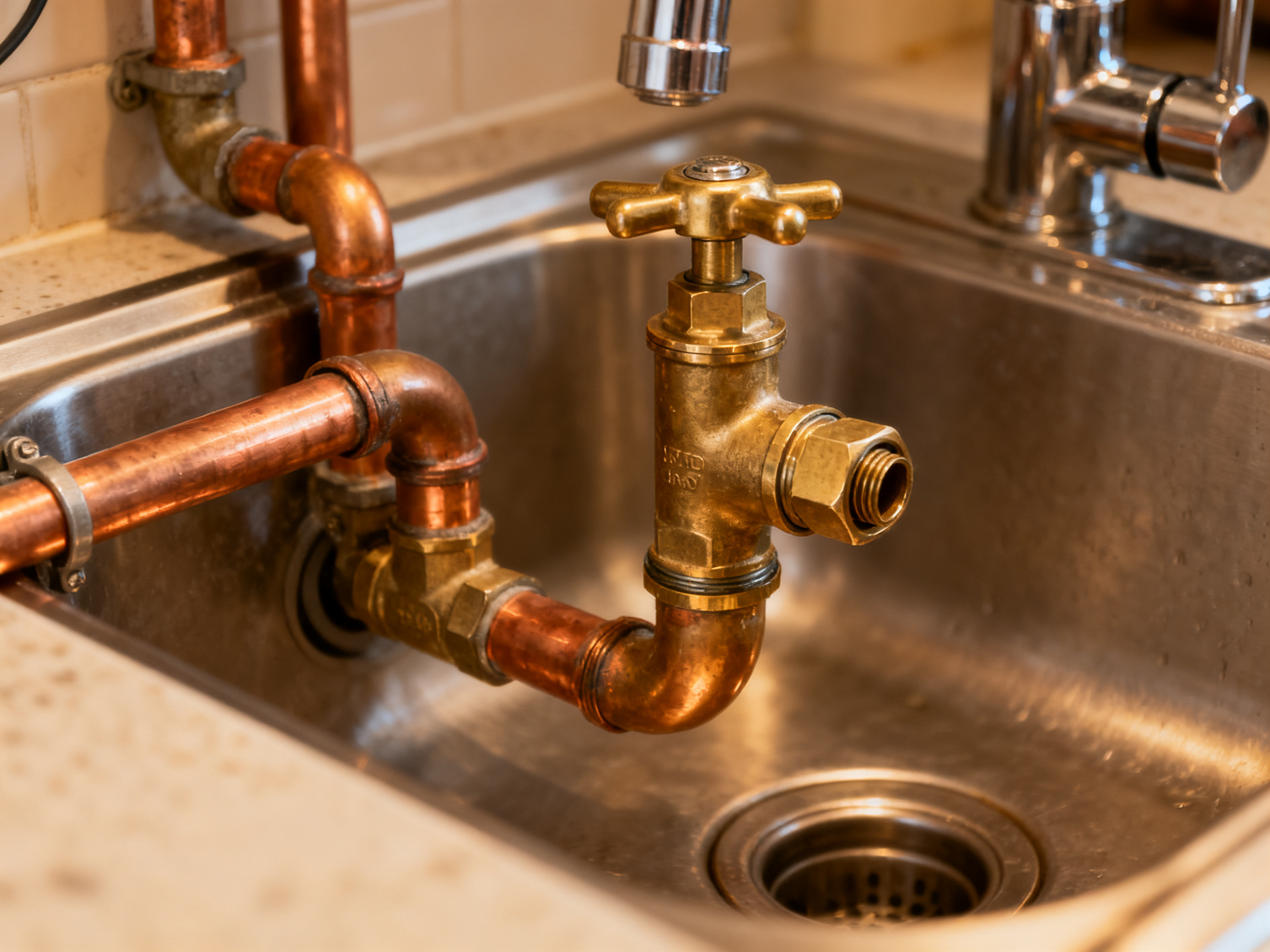 Copper pipe plumbing repair service